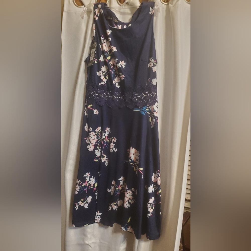HOMEYEE Women's Cocktail A-Line Embroidery Casual Party Dress Size Med